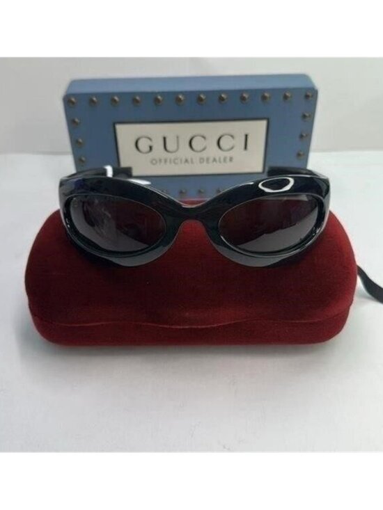 New Authentic GUCCI GG1247s 001 Black/Gold Oval sunglasses , description : Gucci main image 9